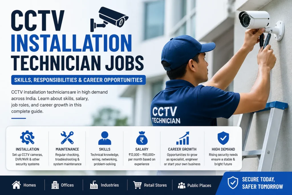 CCTV Installation Technician Jobs in India – Skills, Salary, Career Growth & Opportunities